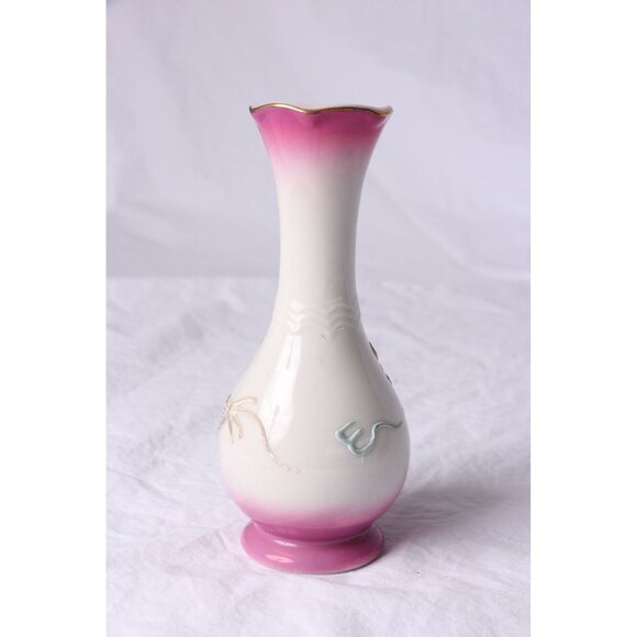 Vintage Niagara Falls, N. Y. Prospect Point Souvenir Vase Pink & Gray Dragonware - Picture 6 of 8